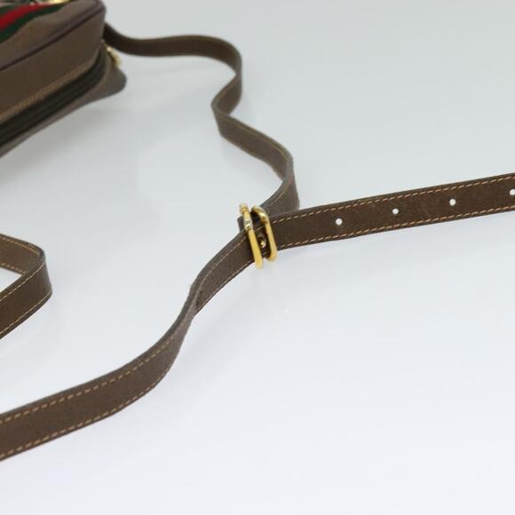 GUCCI GG Supreme Web Sherry Line Bag Pvc Beige Gold 001 115 001 115 - Picture 7 of 16